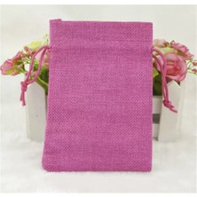 Ozan Tuhafiye Kese Fuşya Renk Jüt Kumaş 7x9 cm 10 Adet