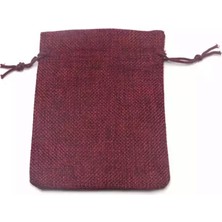 Ozan Tuhafiye Kese Bordo Renk Jüt Kumaş 7x9 cm 50 Adet