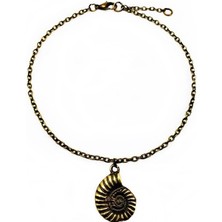 BijuStore Antik Sarı Zincir Salyangoz Halhal