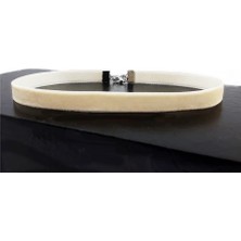 BijuStore Kadife Choker Kadın Tasma Kolye Krem Renk
