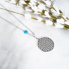 BijuStore Nazar Boncuklu Yaşam Çiçeği Kadın Kolye