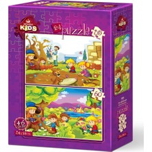 Art Puzzle Art Çocuk Puzzle Minik Botanikçiler 35+60 Parça Puzzle