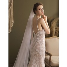 Bba New Trend Özel Tasarım Gelin Duvak 3 mt Gelin Duvağı,taraklı Saç Aksesuarı