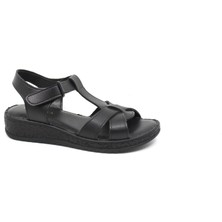 Zerhan G1015 Kadın Siyah Cırtlı Yumuşak Taban Comfort Sandalet Ayakkabı