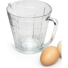 Paşabahçe Kabartma Desenli Cam Ölçü Kabı 1 Litre- 3,5 Oz