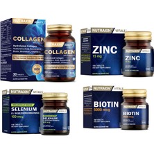 Nutraxin  Takviyesi 30 Tablet+Çinko 15MG 100 Tablet+Biotin 5000MCG 30 Tablet+Selenyum 100MCG 100TABLET