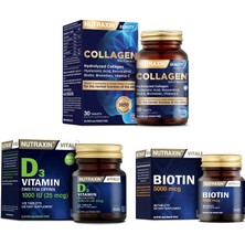 Nutraxin Hidrolize  1050 Mg 30 Tablet+ Biotin 5000MCG 30 Tablet+D3 Vitamini 120TABLET