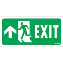 Tabela Exit Yukarı Sol Ok Işaretli Uyarı Levhası 17,5X25 KOD:956