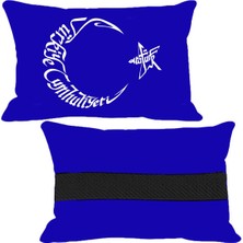 Öziron Range Rover Velar Oto Uyumlu Koltuk Boyun Yastığı Bayrak Logolu Lacivert  Yastık