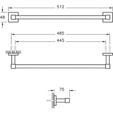 VitrA Q-Line A44995 Uzun Havluluk, Krom