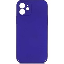 CoverZone Apple iPhone 12 Kılıf Kabb Sert Arka Kapak Saks Mavi