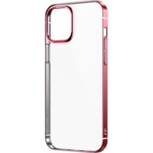 CoverZone Apple iPhone 12 Pro Kılıf Sert Kenarları Renkli Arkası Şeffaf Pix Kılıf Kırmızı