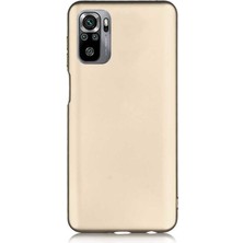 Gpack Xiaomi Redmi Note 10S Kılıf Mat Soft Premier Silikon+Nano Glass Gold