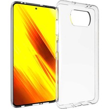 Gpack Xiaomi Poco X3 Pro Kılıf Süper Silikon Şeffaf +Nano Glass Şeffaf