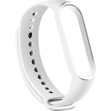 Case Street Xiaomi Mi Band 6 Kordon Silikon Mat Klasik Renkli Beyaz