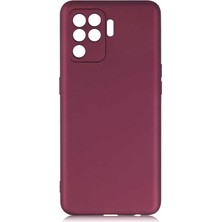 Case Street Oppo Reno 5 Lite Kılıf Mat Soft Kamera Koruma Premier Silikon Mürdüm
