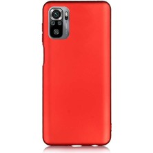 Case Street Xiaomi Redmi Note 10S Kılıf Mat Soft Premier Silikon+Nano Glass Kırmızı