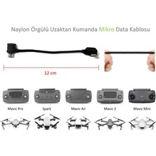 Profisher Djı Mavic Pro Uzaktan Kumanda Için Mikro Data Veri Kablosu Naylon Örgülü