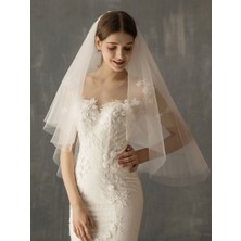 Bba New Trend Delin Duvak Iki Katmalı Duvak Özel Tasarım Gelin Duvak 75CM