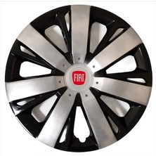 HMNL  Fiat Albea 14'' Inç Gri - Siyah Kapağı 4'lü Çelik Jant Görünümlü