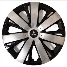 HMNL Mitsubishi Space Star 16'' Inç Gri - Siyah 4lü Set Jant Kapağı Çelik Jant Görünümlü