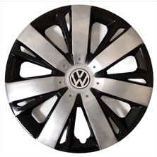 HMNL  Volkswagen Golf 14'' Inç Gri - Siyah 4'lü Set Jant Kapağı Çelik Jant Görünümlü