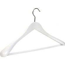 Nyn Ahşap Askı Kalın Omuz Formlu Takım Elbise Ceket Askısı Beyaz Renk 1 Adet