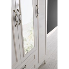 Sivas Gözde Mobilya Irmak 3 Kapılı 2 Çekmeceli Gardrop Elbise Dolabı 120X48X195CM