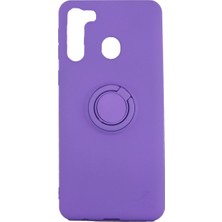 Nettech Samsung Galaxy A21 Uyumlu Viktor Yüzüklü Silikon Kılıf