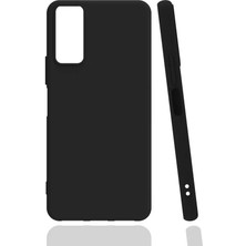 Tekno Grup Vivo Y20 Kılıf Mat Esnek Biye Silikon Kılıf Siyah + Cam Ekran Koruyucu