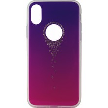 Comman Apple iPhone Xs Uyumlu Comma Taşlı Silikon Kılıf