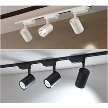 ZMR Masiva 30W 1 M Raylı 3'lü LED Ray Spot Lamba Armatür Beyaz Kasa Gün Işığı