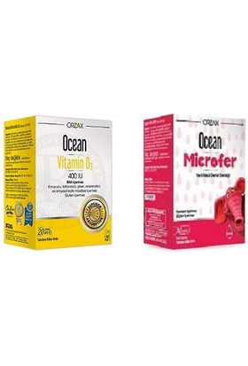 Orzax Ocean D3 Vitamini 400 Iu 20 ml + Ocean Microfer Damla 30 ml