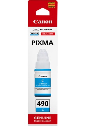 Canon GI-490 C Orijinal Cam Göbeği (Mavi) Mürekkep Kartuşu