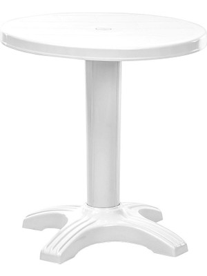 Omnipazar SY-2565 Beyaz Yuvarlak Plastik Masa 60X72 cm 77845