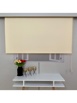 Volper Mekanik VP2504 Mat Kalın Kumaş Stor Perde Koyu Krem 100 x 200 cm.