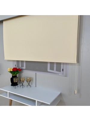 Volper Mekanik VP2504 Mat Kalın Kumaş Stor Perde Koyu Krem 80 x 260 cm.