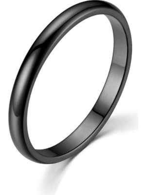 Chavin 2mm Söz Nişan Siyah Ip Kap. Bayan Erkek Çelik Yüzük EH23SY