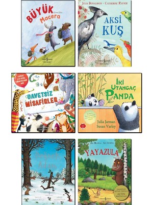 Büyük Macera + Aksi Kuş + Davetsiz Misafirler + Iki Utangaç Panda + Değnek Adam + Yayazula / 6 Kitap Set Çocuk Masal Hikaye Öykü Kitapları