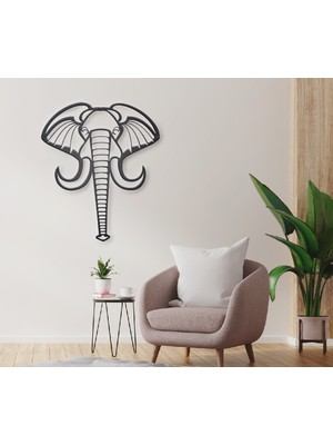 Twins Decorative Gifts Elephant Lazer Kesim Metal Duvar Dekoru