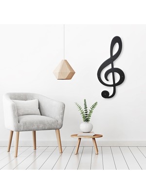 Twins Decorative Gifts Treble Clef Lazer Kesim Metal Duvar Dekoru