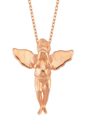 Altın Sepeti  Rose Gümüş Melek Kolye P2775R2