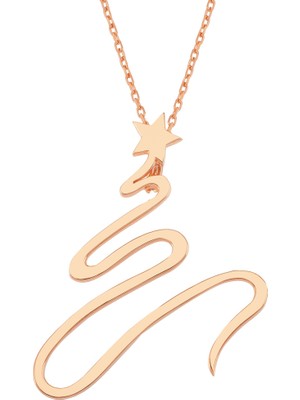 Altın Sepeti  Rose Gümüş Kuyruklu Yıldız Kolye G908KL2