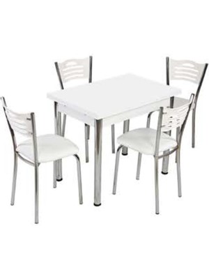 Erezoğulları Mobilya  Mutfak Masası ve 4 Adet Sandalye Takımı Özel Ölçü 60X90 Açılır