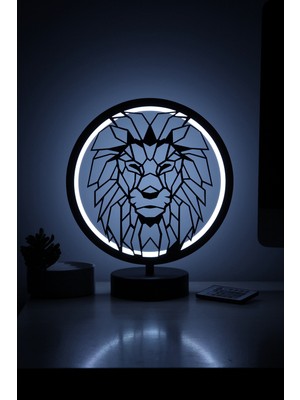 Parbek Aydınlatma Aslan Model Uzaktan Kumandalı Rgb LED Masa Lambası