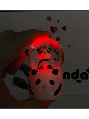 Giftmoda  Panda Işıklı Küçük Boy Kar Küresi