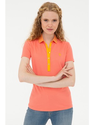 U.S. Polo Assn. Kadın Nar Çiçeği Basic T-Shirt