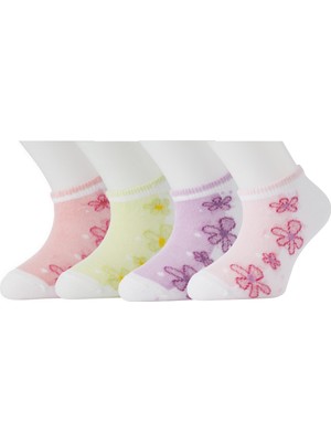 Moyra Socks 4'lü Çiçek Desen Unisex Bebek Patik Çorap