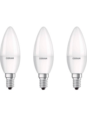 Osram 5.5-40W 2700K Sarı Işık E14 Ince Duy Mum Buji LED Ampul 3 Adet