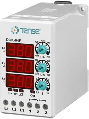 Tense DGK-04F Dijital Ayarlı Aşırı ve Düşük Trifaze Gerilim Kontrol Rölesi